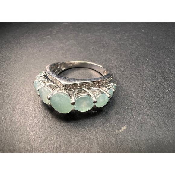 NEW Grandidierite and zircon sterling silver ring size 8 - Picture 2 of 16